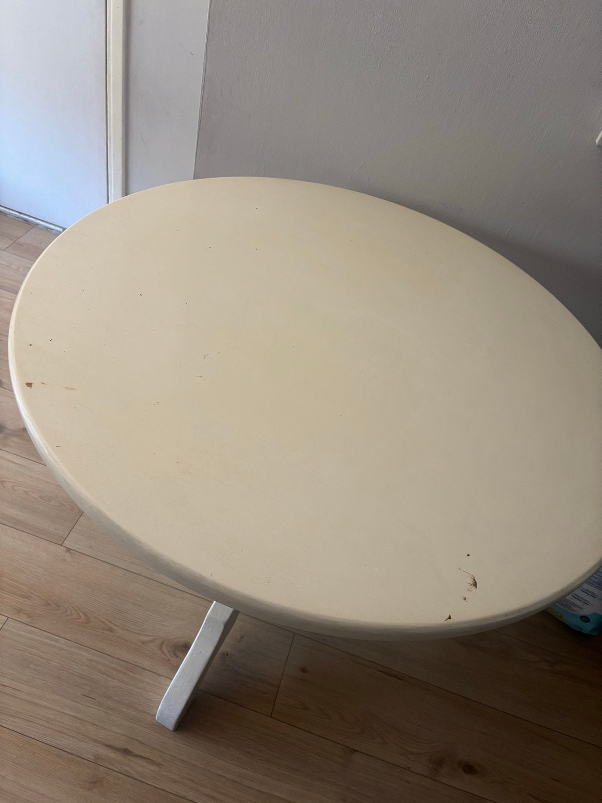 Ronde eettafel met 4 stoelen - opknapper, Huis en Inrichting, Ophalen, Gebruikt, Vier personen, Rond