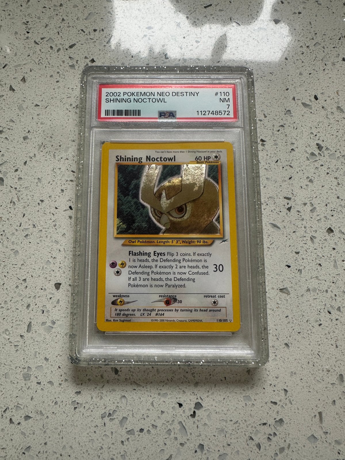 PSA 7 Shining Noctowl 110/105 Neo destiny, Ophalen of Verzenden, Zo goed als nieuw