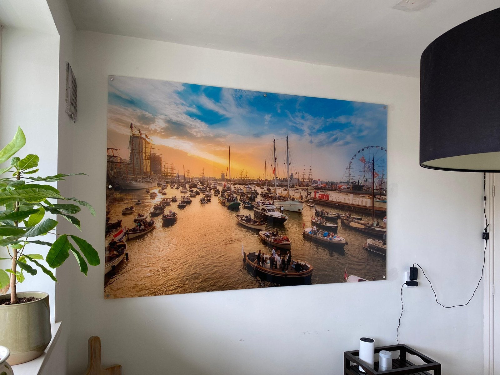 Foto op acrylglas – Sunset at Sail Amsterdam, Antiek en Kunst, Ophalen