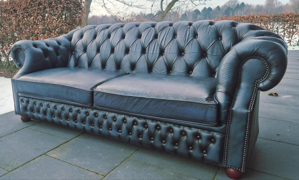 Chesterfield bank  Donker blauw, Ophalen of Verzenden
