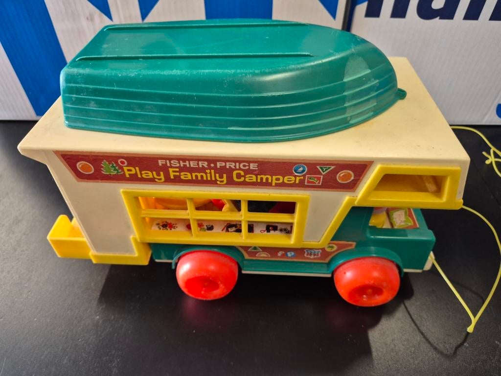 Vintage Fisher-Price Play Family Camper met boot, Gebruikt, Niet van toepassing, Niet van toepassing, Ophalen of Verzenden