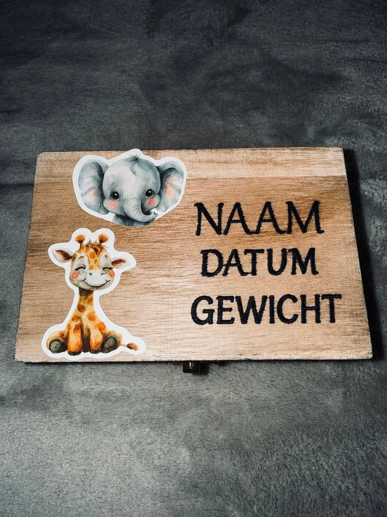 Kraamcadeau geboorte kistje, Ophalen of Verzenden, Nieuw, Kraamcadeau