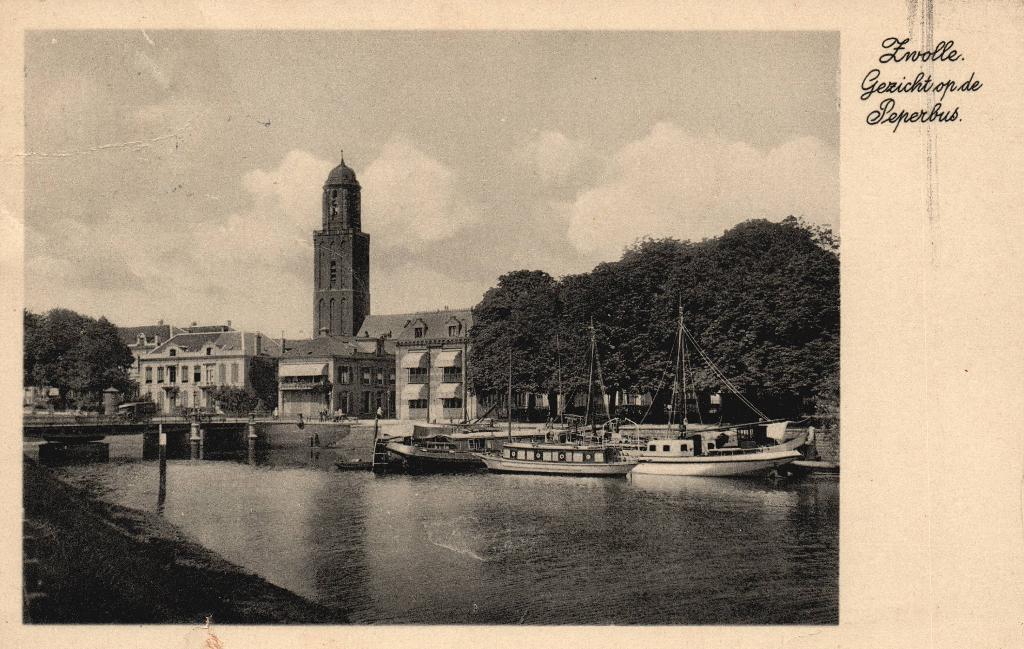 Zwolle, Gezicht op de Peperbus  131450, Verzamelen, Ansichtkaarten | Nederland, Gelopen, Overijssel, Ophalen of Verzenden
