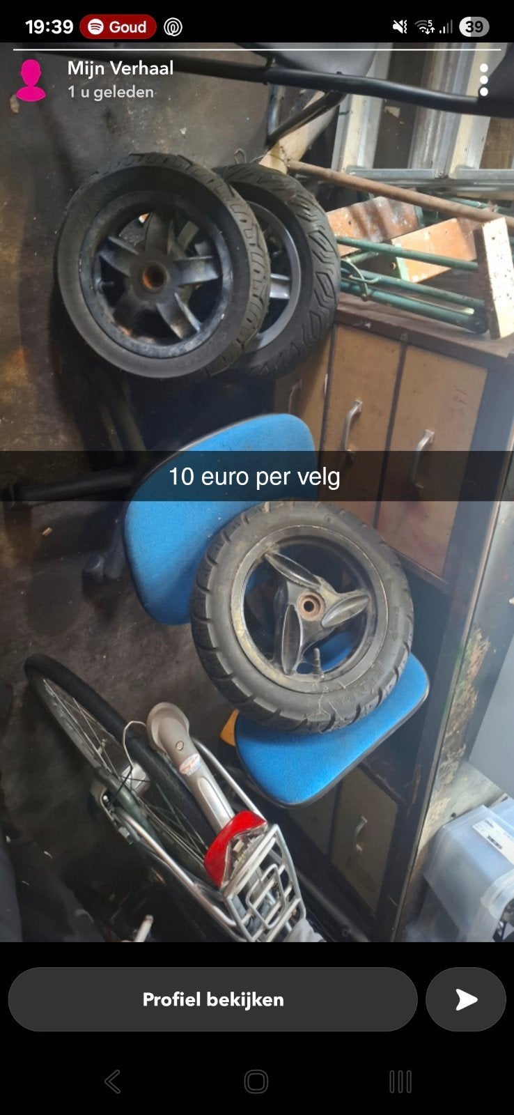 Scooter velgen met banden - 10 euro per velg, Ophalen, Gebruikt, Overige typen