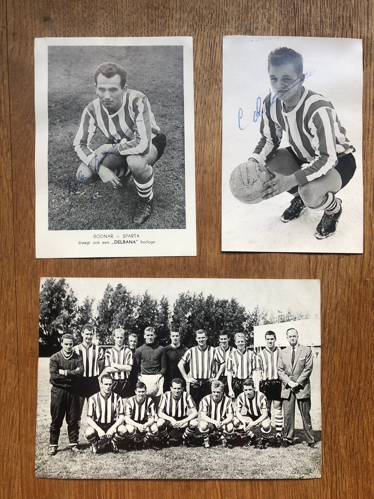 3 fotokaarten (2 gesigneerd) R.V. & A.V. Sparta (1962-1963), Ophalen of Verzenden, Gebruikt, Sparta, Spelerskaart