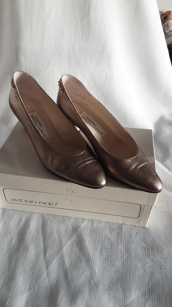 ANTONIO PAOLO gouden pumps, maat 37, leer, Pumps, Overige kleuren, Ophalen of Verzenden, Antonio Paolo