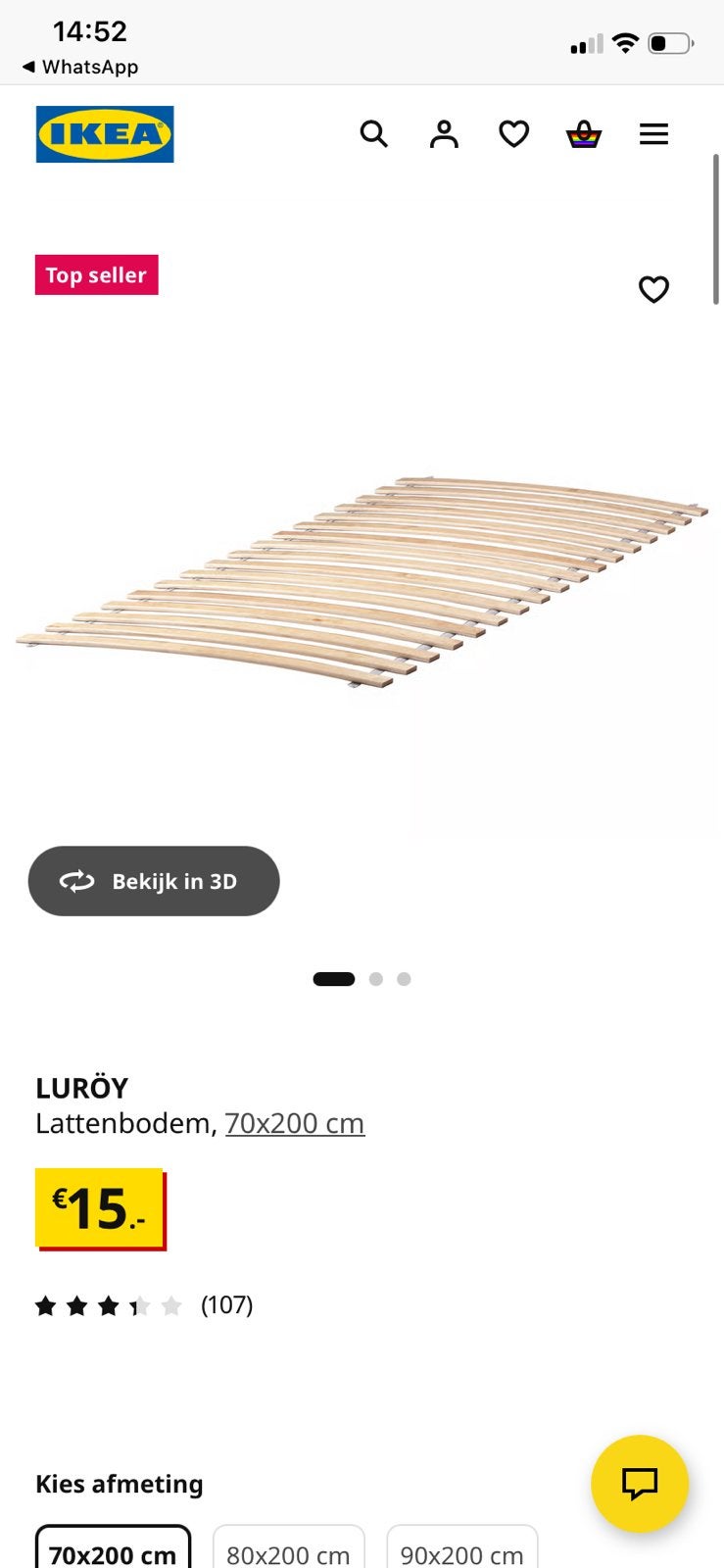2x ikea LURÖY Lattenbodem, 2e GRATIS, Ophalen, Nieuw, Bedbodem, 200 cm