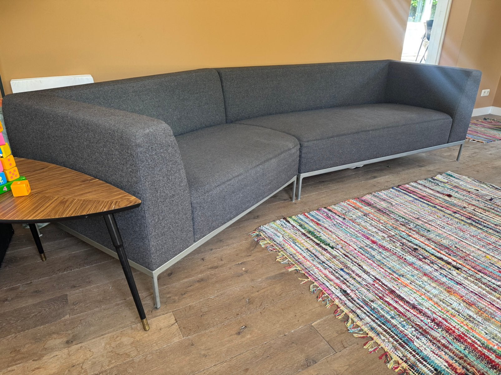 Hoekbank (Ligne Roset) grijs, Ophalen, Gebruikt, Vierpersoons of meer