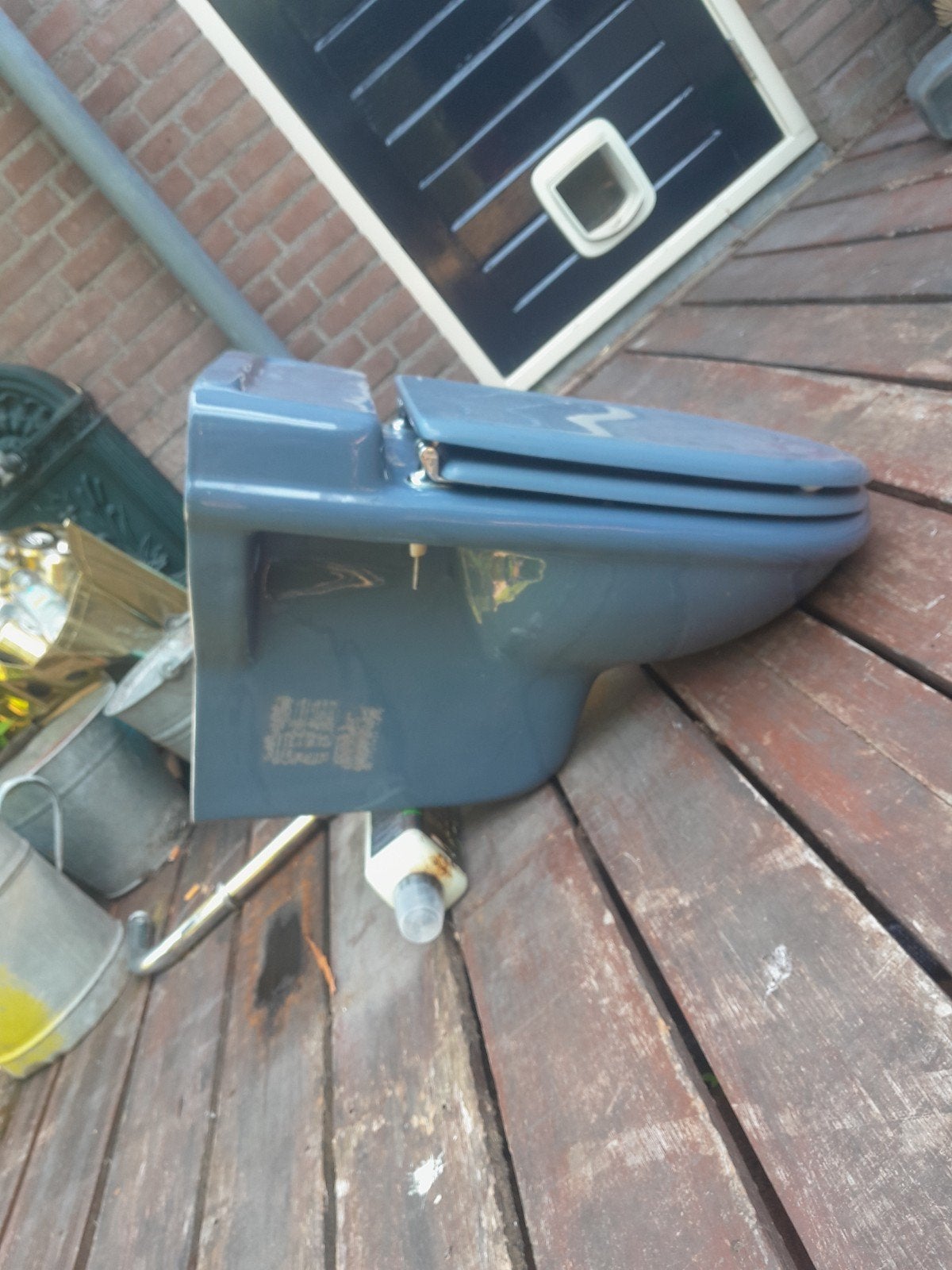 Blauwe sphinx hangtoilet, Doe-het-zelf en Verbouw, Sanitair, Ophalen, Zo goed als nieuw, Toilet