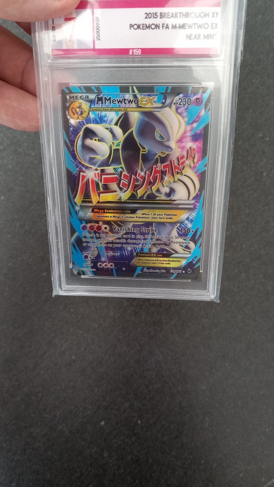 Pokémon M-Mewtwo EX 2015 Breakthrough XY TGD Graded 7, Ophalen of Verzenden, Zo goed als nieuw