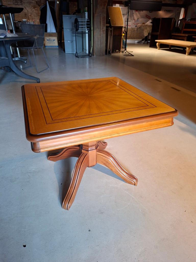 Stijlvol houten bijzettafeltje 70x70x58 cm, Gebruikt, Klassiek, Vierkant, 55 tot 75 cm