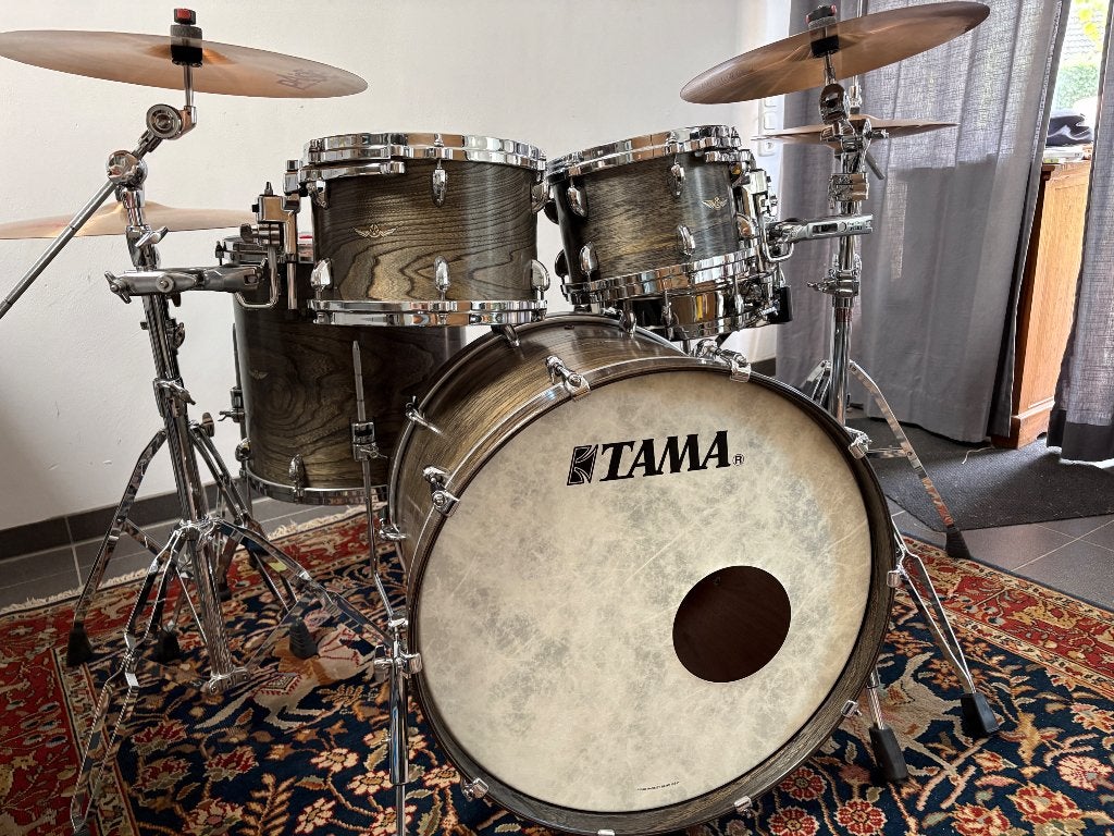 TAMA STAR Walnut + STARPHONIC Brass + Paiste 2002 bekkenset, Ophalen, Zo goed als nieuw, Tama