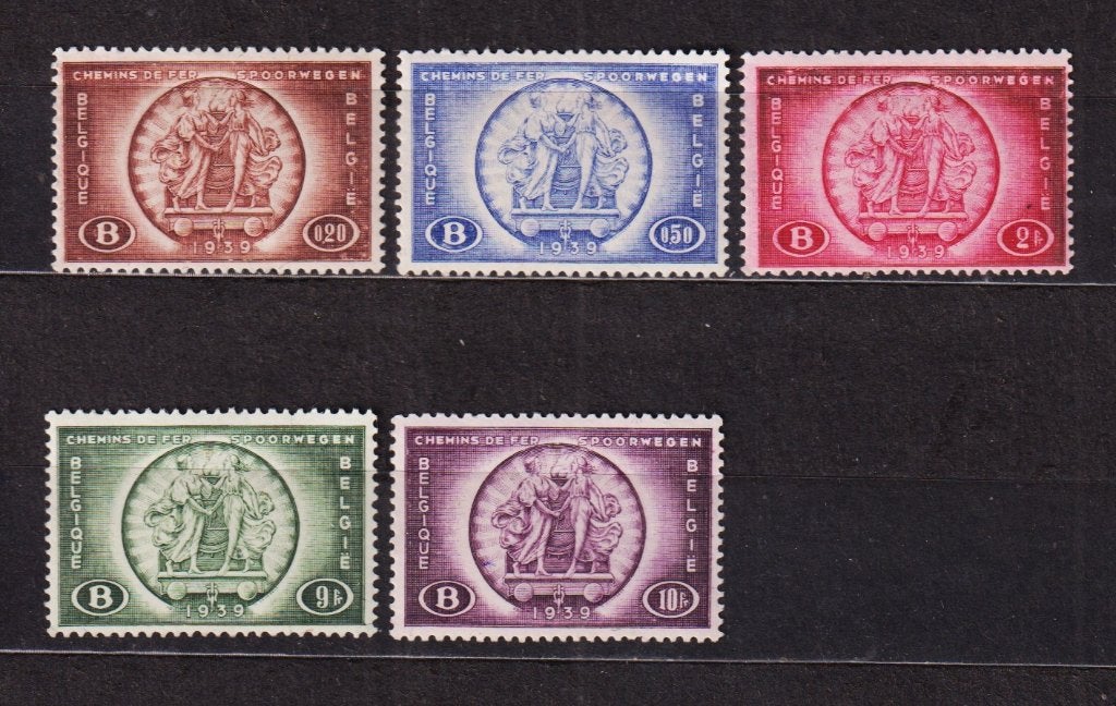 België Spoorwegzegels 1939 TR205-209 *, Ophalen, Postfris, Spoor van plakker
