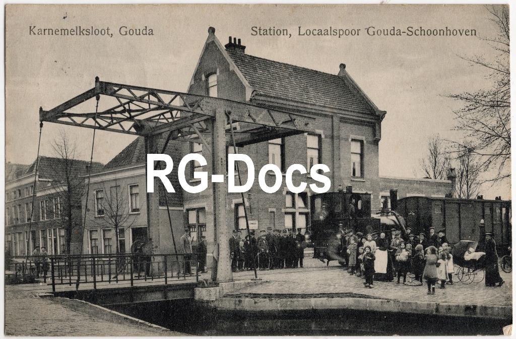 Ansichtkaart Briefkaart Station Locaalspoor Gouda Tram 1929, Verzamelen, Ansichtkaarten | Nederland, Ophalen of Verzenden, 1920 tot 1940