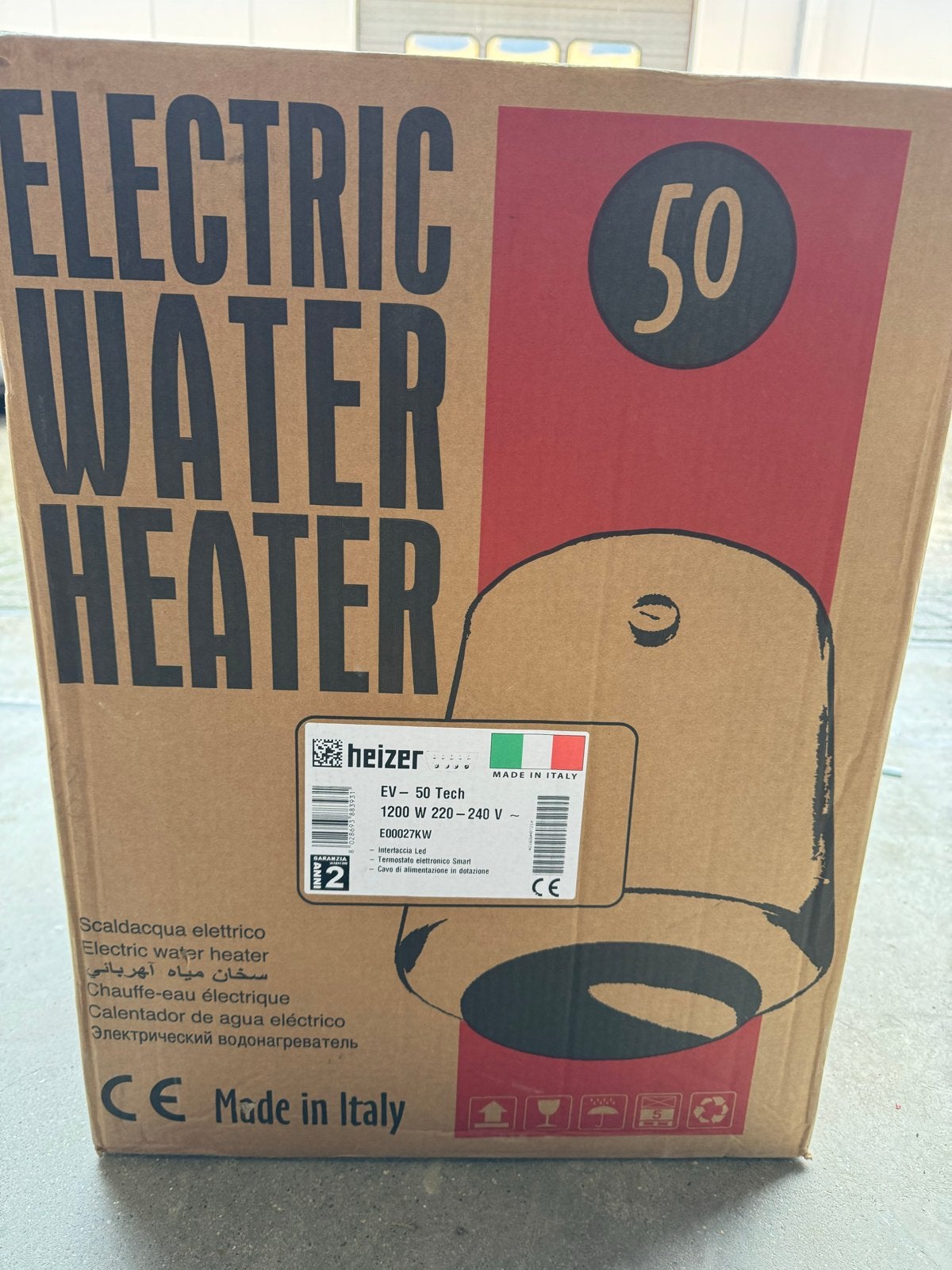 Nieuwe Heizer elektrische boiler 50 liter, 1200W, 20 tot 100 liter, Nieuw, Minder dan 3 jaar oud, Boiler