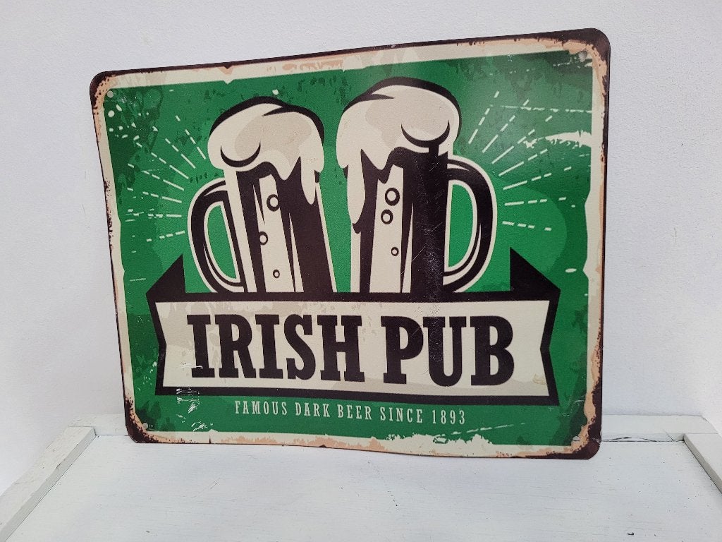 oud metalen bord Irish pub, Ophalen of Verzenden