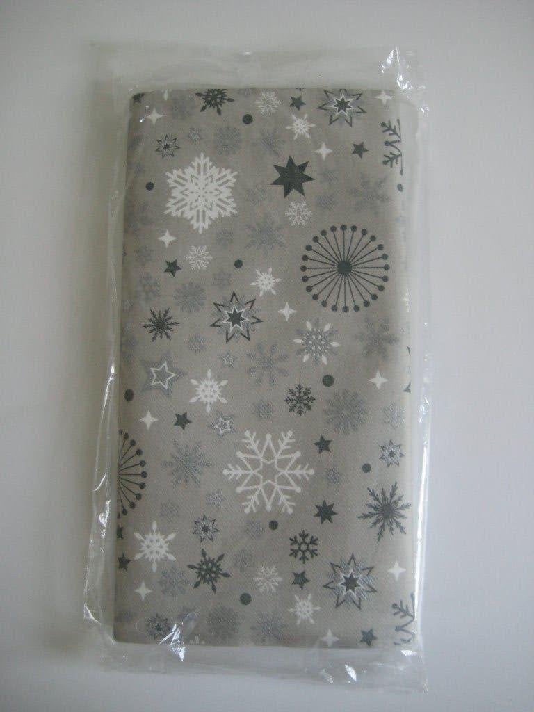 Tafelkleed 140x220 cm zilvergrijs met kerststerren NIEUW!, Papier/karton, Zilver, 220 cm, Nieuw
