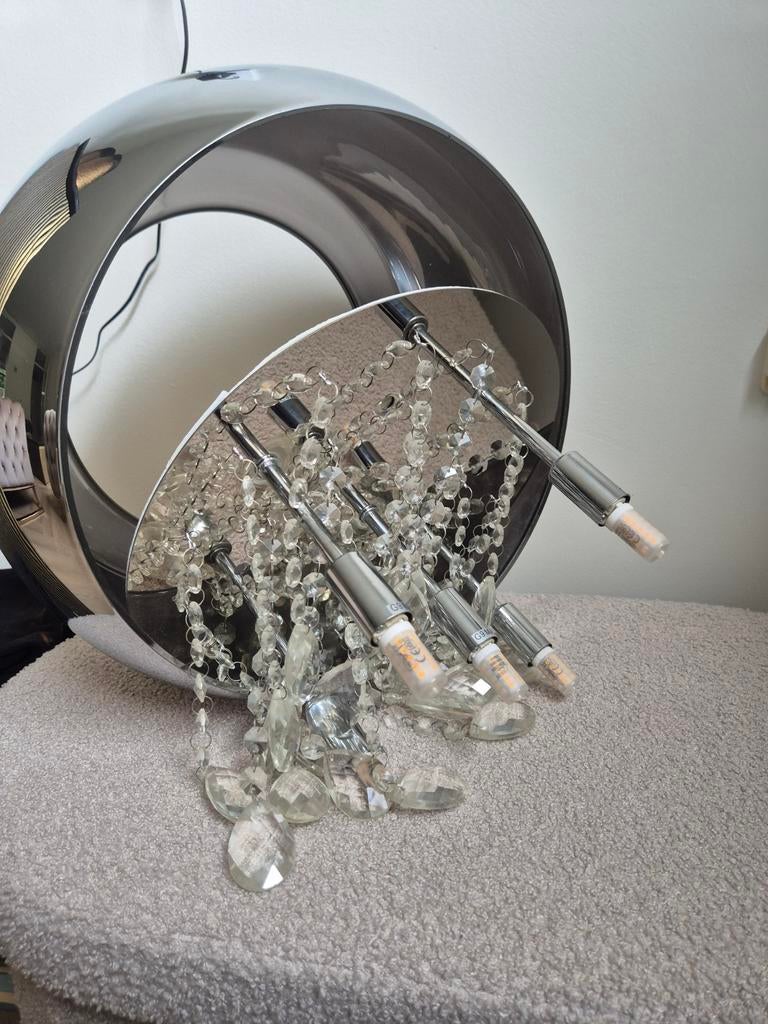 Straluma hanglamp chroom met kristallen, Modern, Glamour, Chique, Ophalen of Verzenden, Zo goed als nieuw, Glas