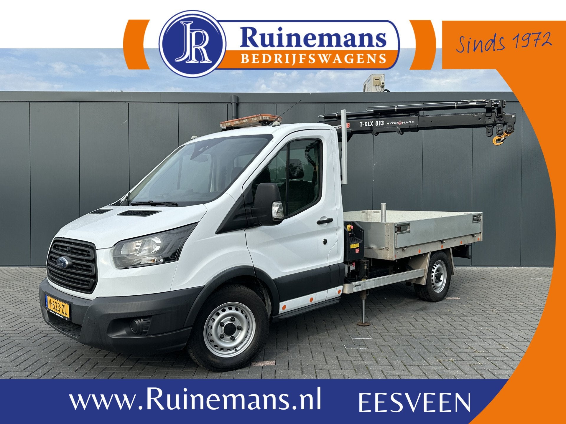 Ford Transit 350 2.0 TDCI 130 PK AWD / 4x4 / HIAB T-CLX 013, Auto's, Start-stop-systeem, Euro 6, 4 cilinders, 2800 kg