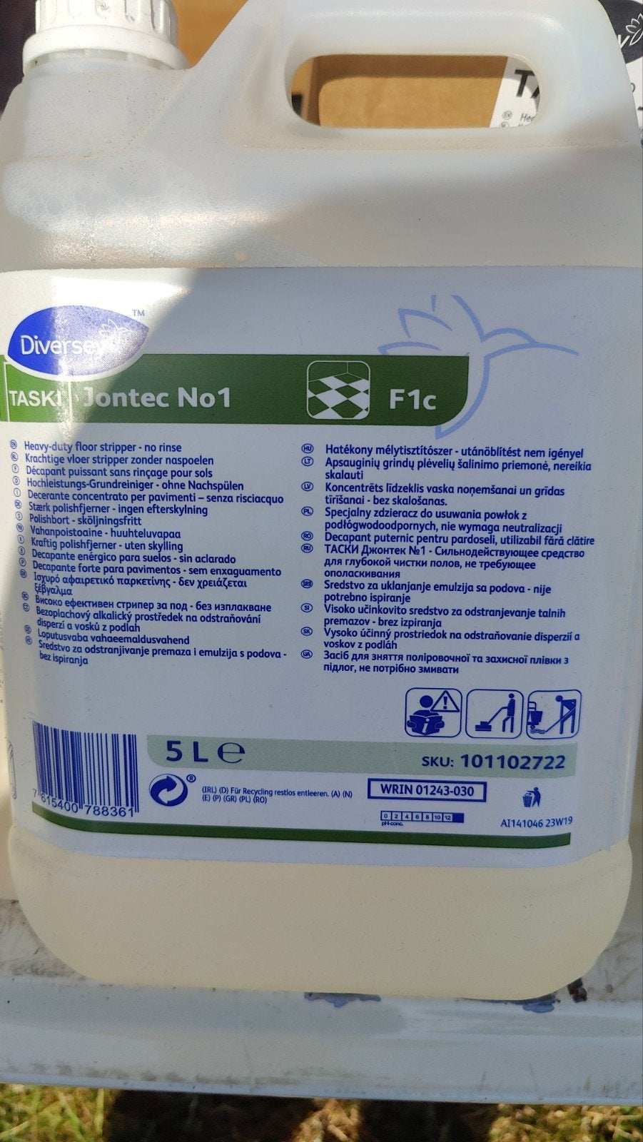 Diversey TASKI Jontec No1 Vloerstripper - 3 x 5L, Ophalen, Schoonmaakmiddel