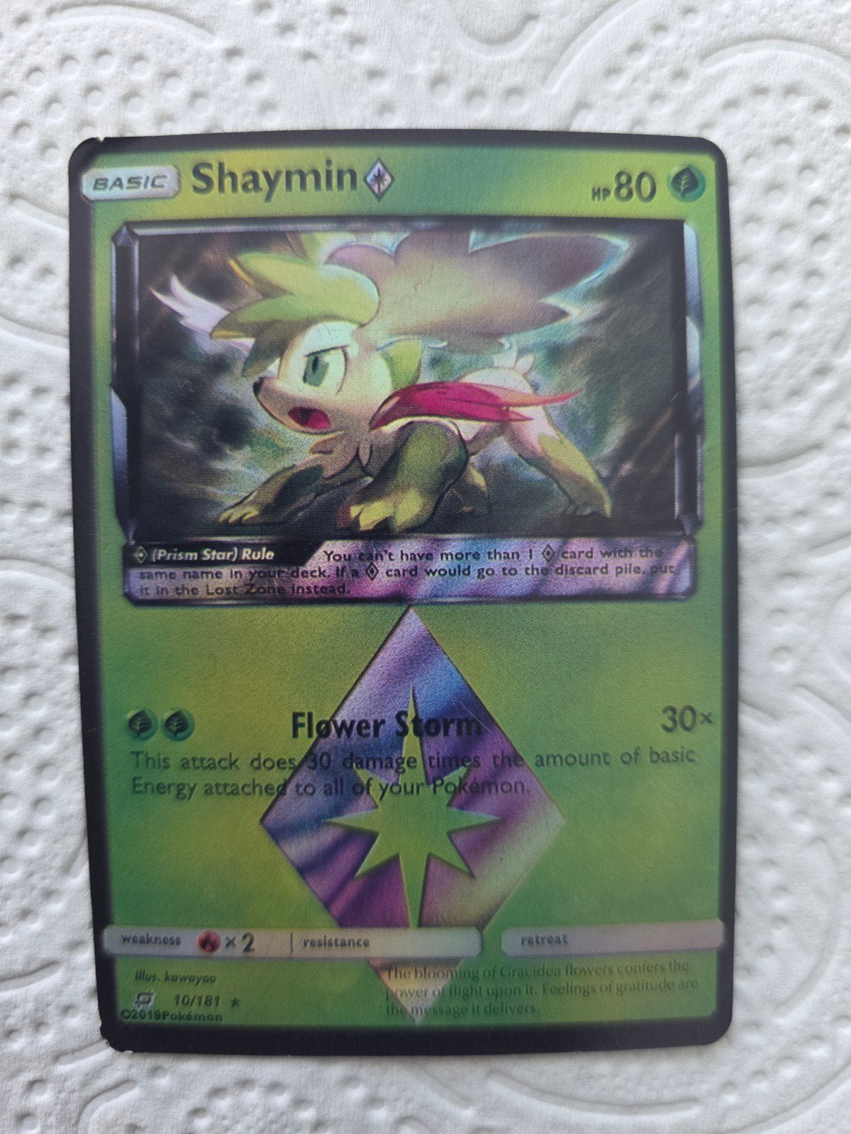 Pokémon Kaart Shaymin Prism Star 10/181 (Foil), Ophalen of Verzenden, Zo goed als nieuw, Losse kaart, Foil