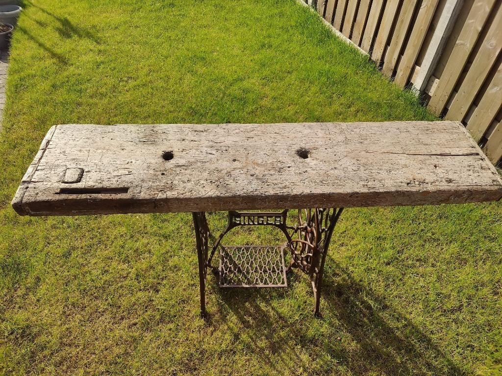 Singer naaitafel bijzettafel, Gebruikt, 75 cm of meer, Rechthoekig, Hout