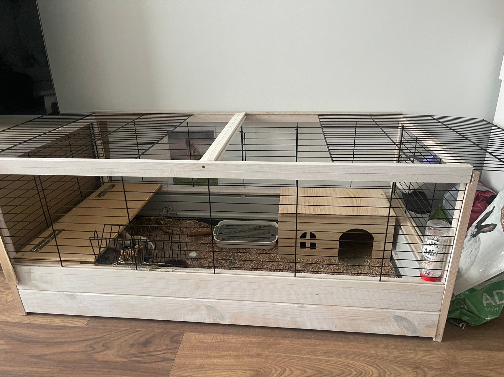 Konijn (mannetje) met de kooi & alle spullen, Dieren en Toebehoren, Knaagdieren en Konijnen | Hokken en Kooien, Kooi, Zo goed als nieuw
