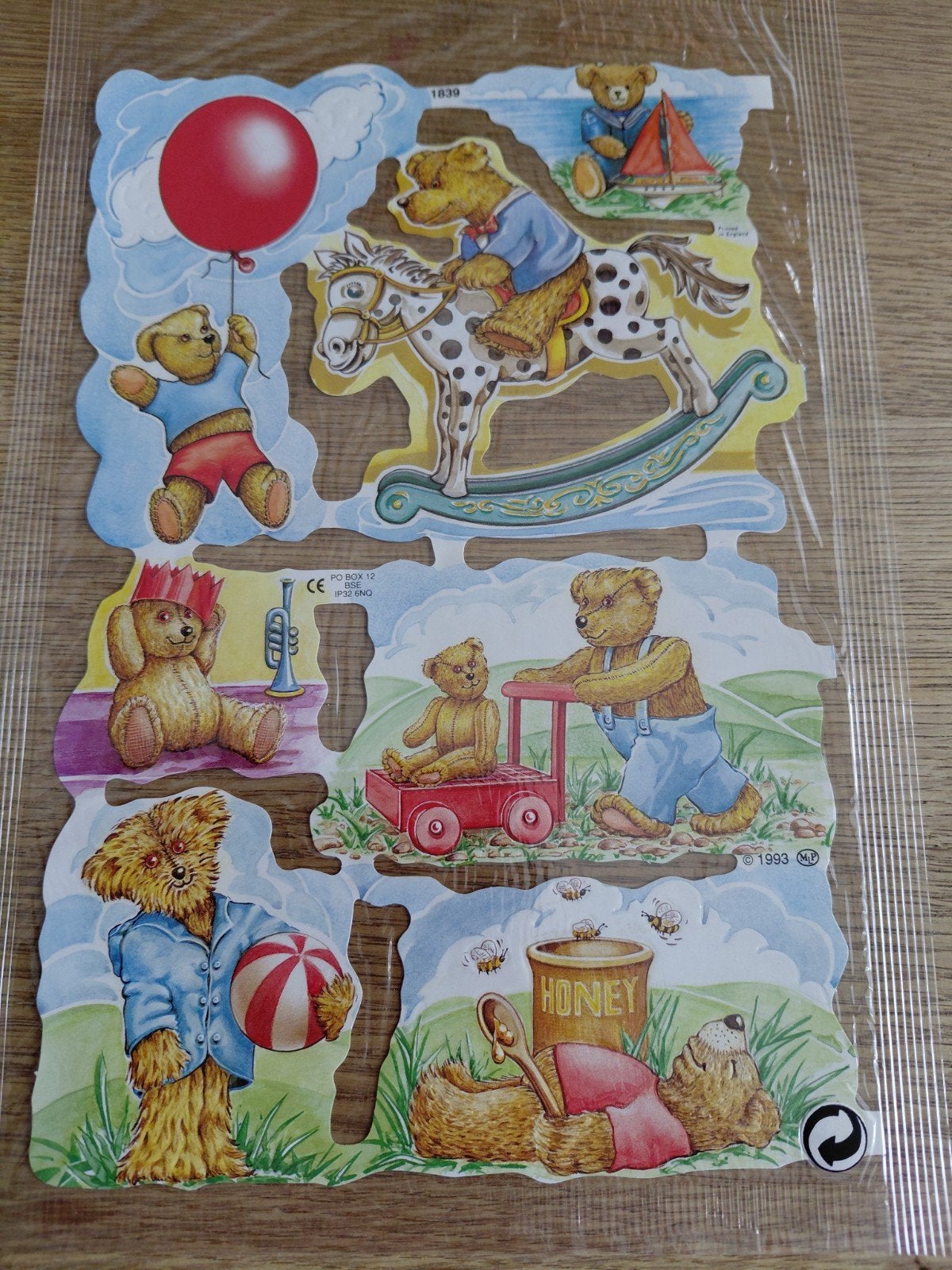 Vintage Teddybeer poëzieplaatjes, Kaarten & Speldjes - Set 1, Verzamelen, Ophalen of Verzenden, Zo goed als nieuw, Overige typen