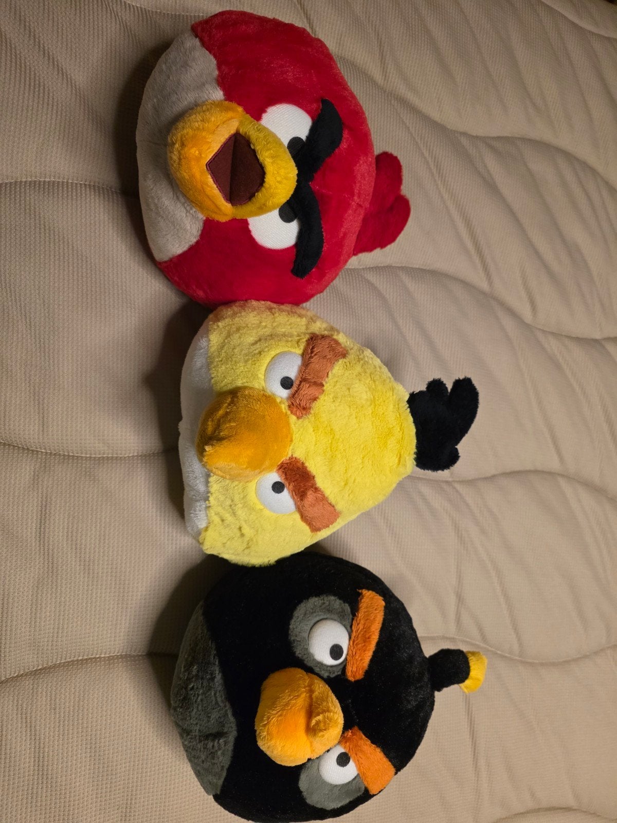 Originele Angry Birds knuffels - Set van 3, Gebruikt, Overige typen, Ophalen of Verzenden, Met label