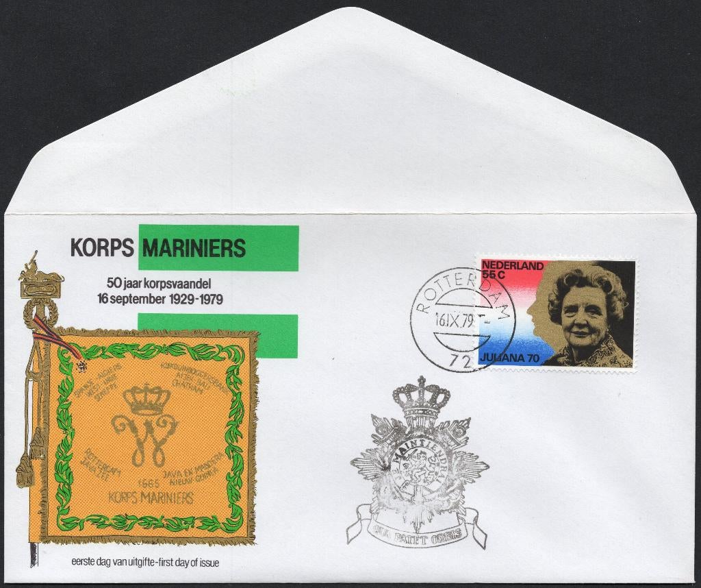 Korps Mariniers (1) - 50 jaar korpsvaandel 1979, Postzegels en Munten, Verzenden, Envelop