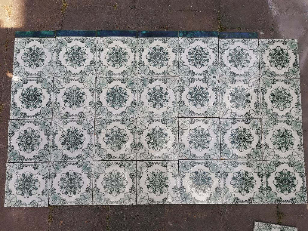105x60cm antieke wandtegels voor achter fornuis of kachel, Antiek en Kunst, Ophalen