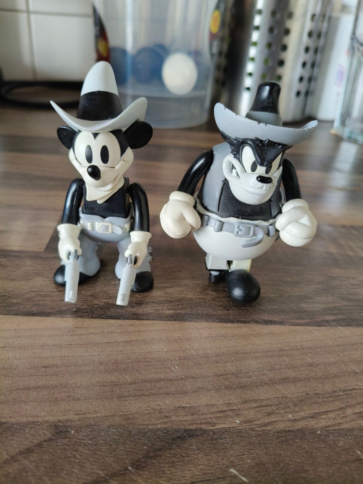 Disney Kubrick Mickey Mouse & Boris Boef figuren, Ophalen of Verzenden, Mickey Mouse, Gebruikt, Beeldje of Figuurtje