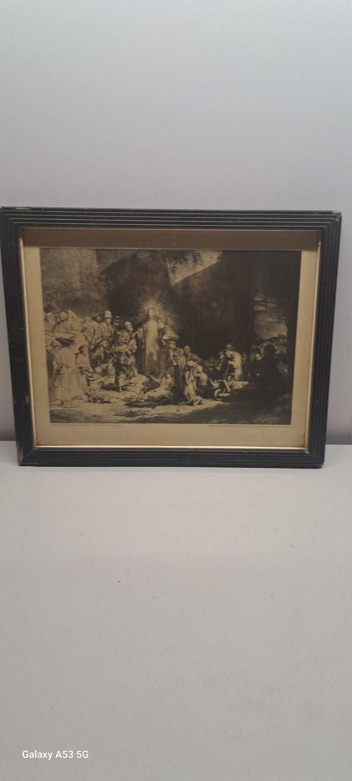 Reproductie gravure Rembrandt 'Hundertguldenblat' ingelijst, Ophalen of Verzenden