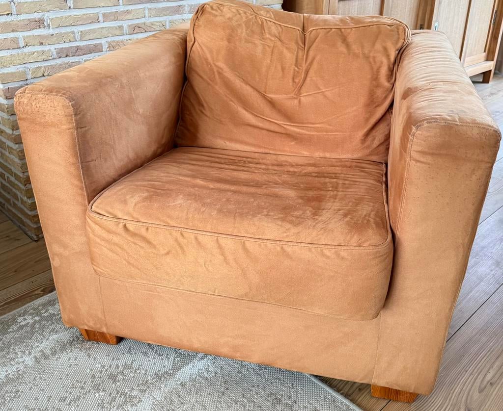 Gratis: 1 bank en 2 fauteuils, Ophalen, Overige materialen, Gebruikt, 100 tot 125 cm