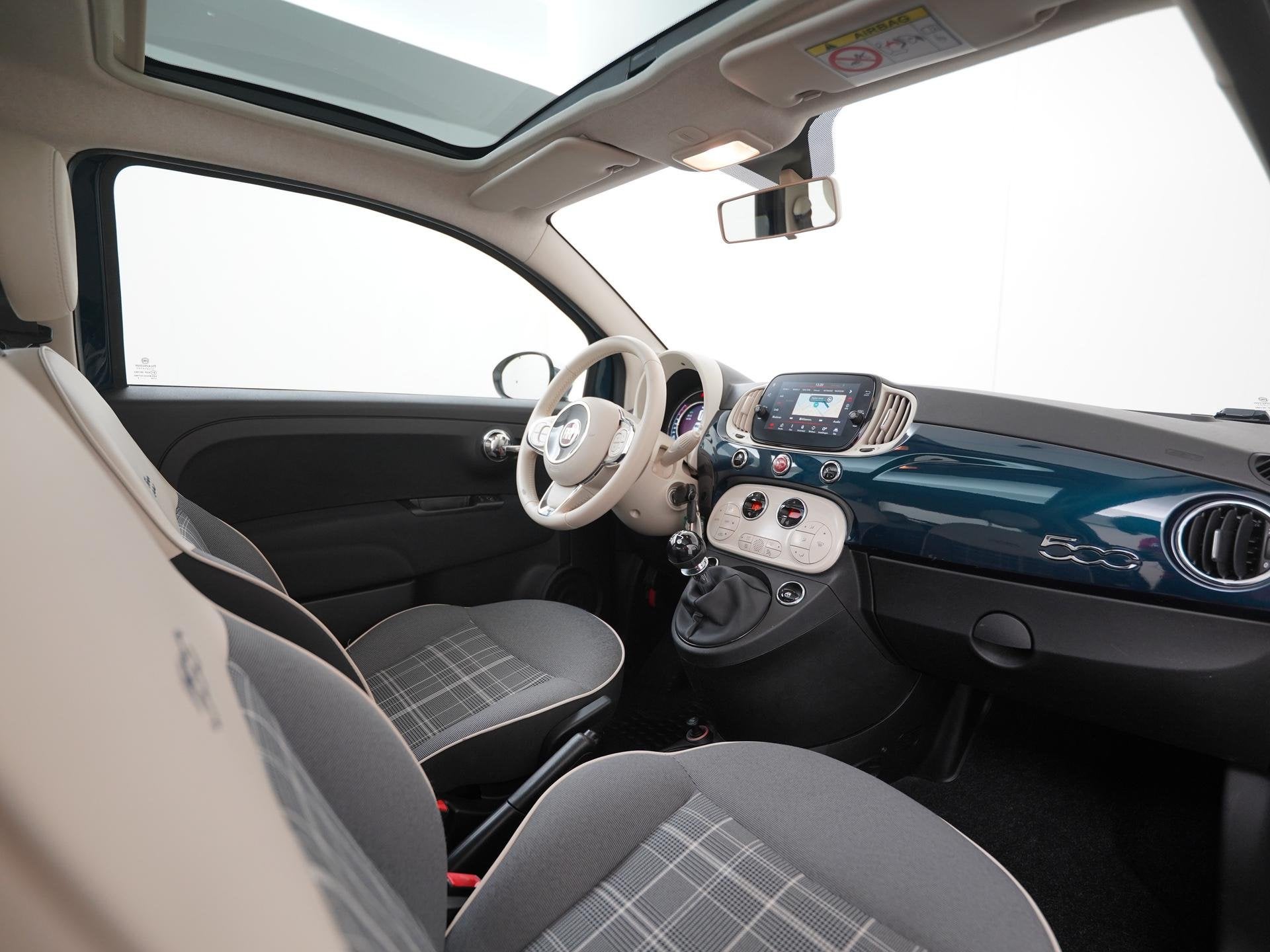 Fiat 500 1.2 Lounge | Panoramadak | Navigatie | Digital Cock, Voorwielaandrijving, 12 maanden, Stof, Gebruikt