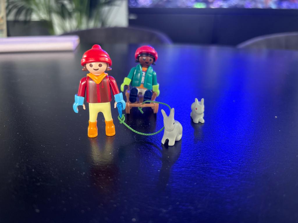 Playmobil kinderen met slee 70250, Kinderen en Baby's, Ophalen, Gebruikt, Complete set