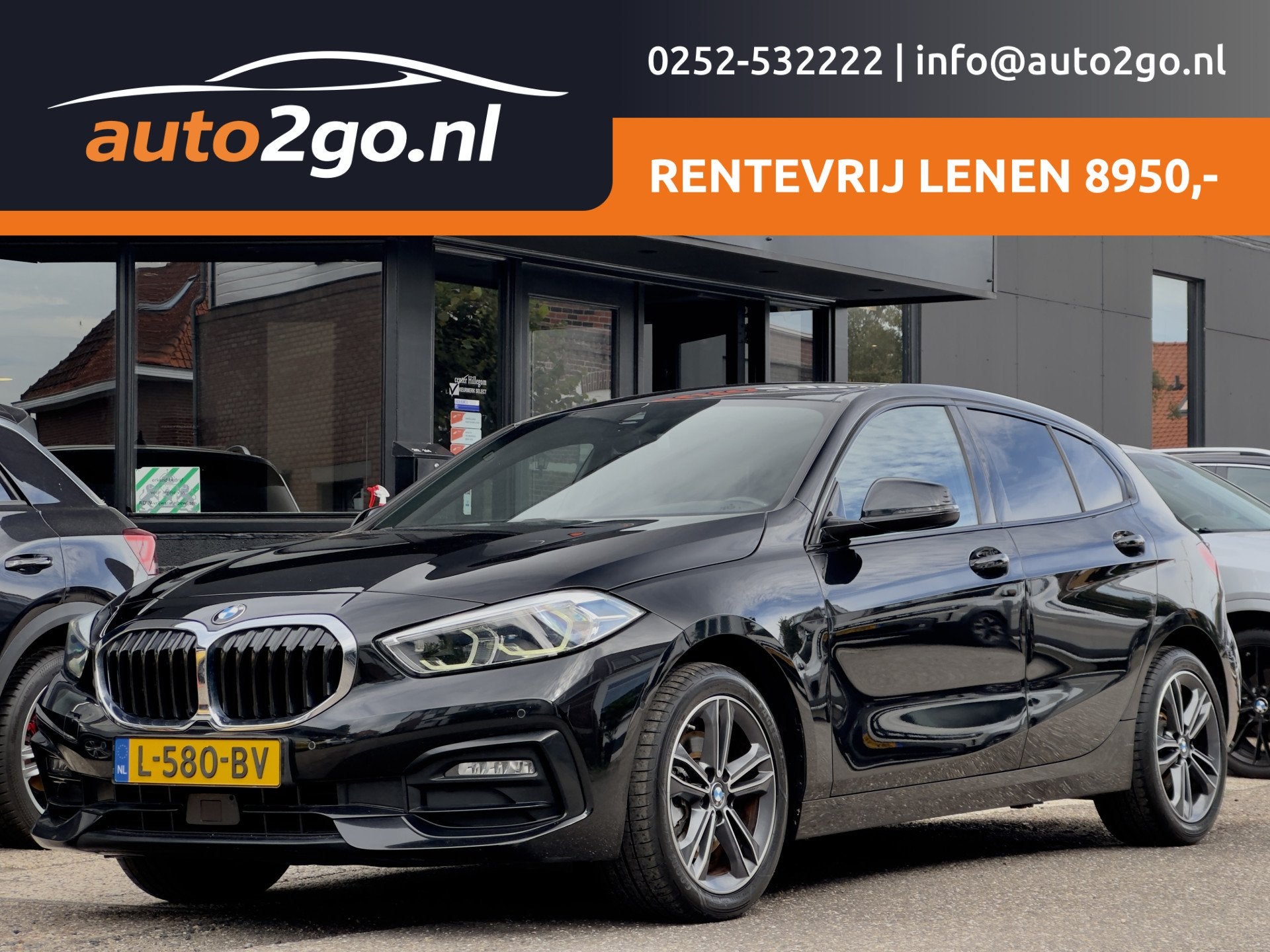 BMW 1-serie 118i AUT7 HIGH EXECUTIVE SPORT-LEDER NAVI CAMERA, Auto's, 136 pk, Gebruikt, Zwart, 3 cilinders