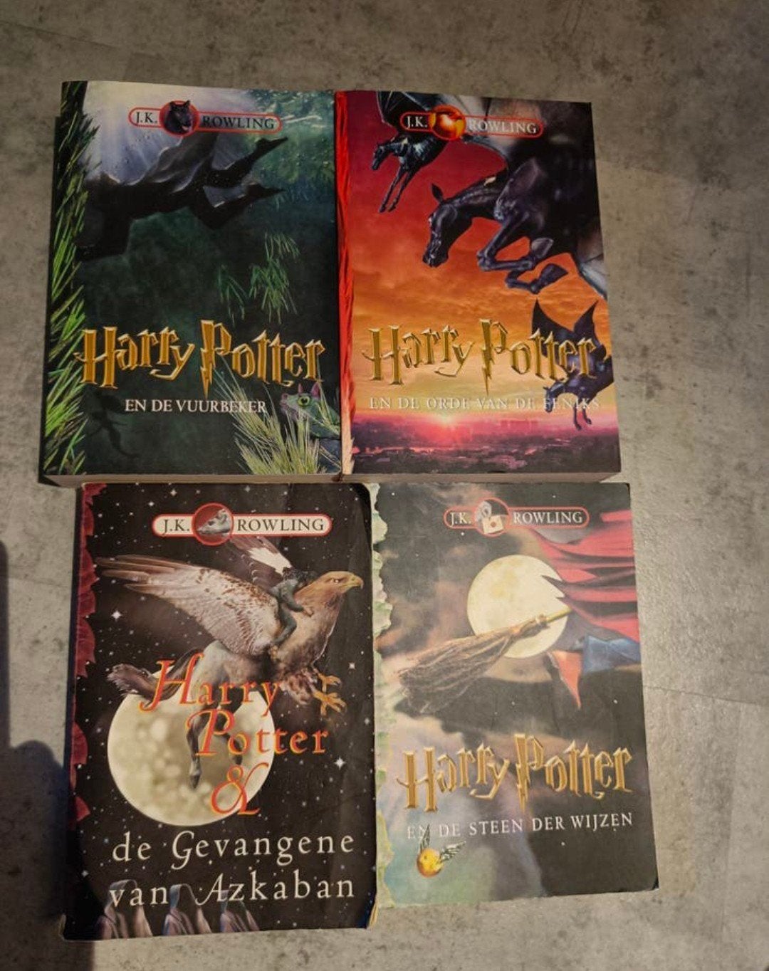 Harry Potter boeken set - 4 delen J.K. Rowling, Ophalen of Verzenden, Zo goed als nieuw, Boek of Poster