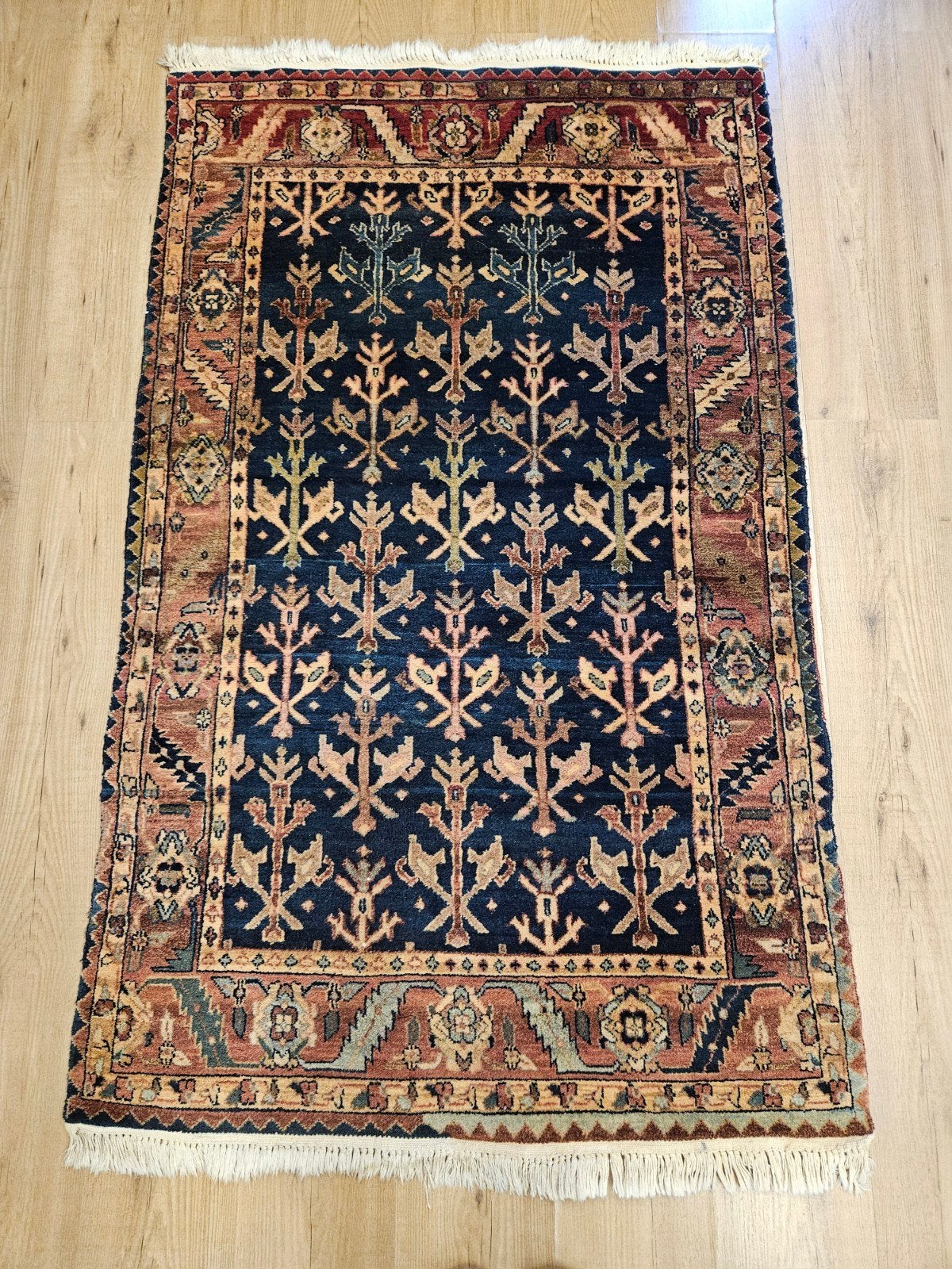 Vintage handgeknoopt perzisch tapijt 165x97, Info@SlatsAntiek.nl, Tweedehands, Perzisch, 150 tot 200 cm