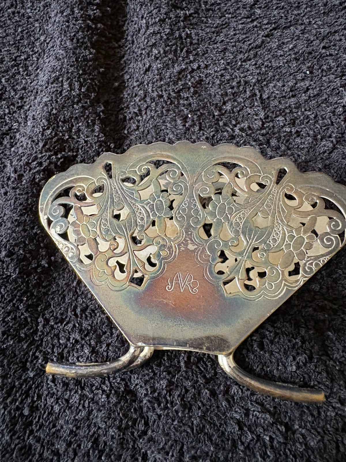 Verzilverd vintage servethouder, Antiek en Kunst, Ophalen of Verzenden