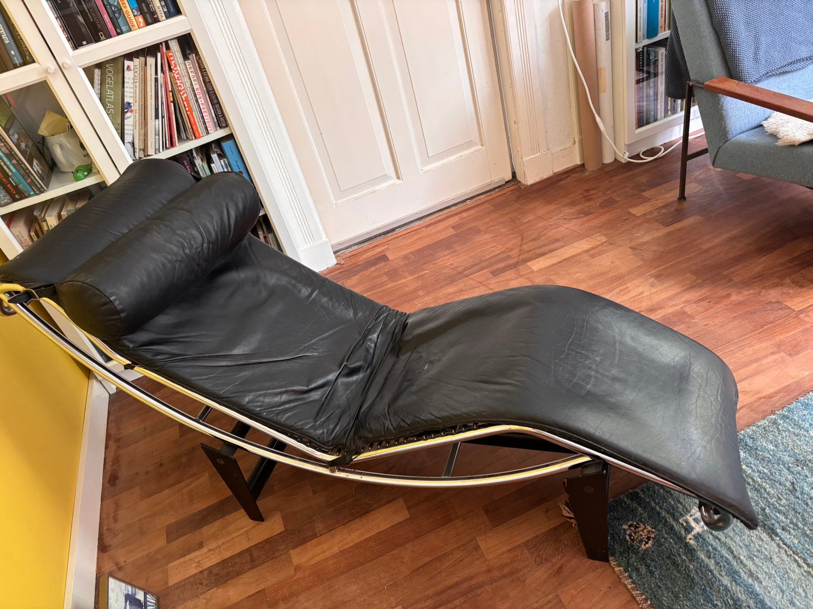 Le corbusier, chaise longue, zwart leer, Ophalen, Gebruikt, Leer