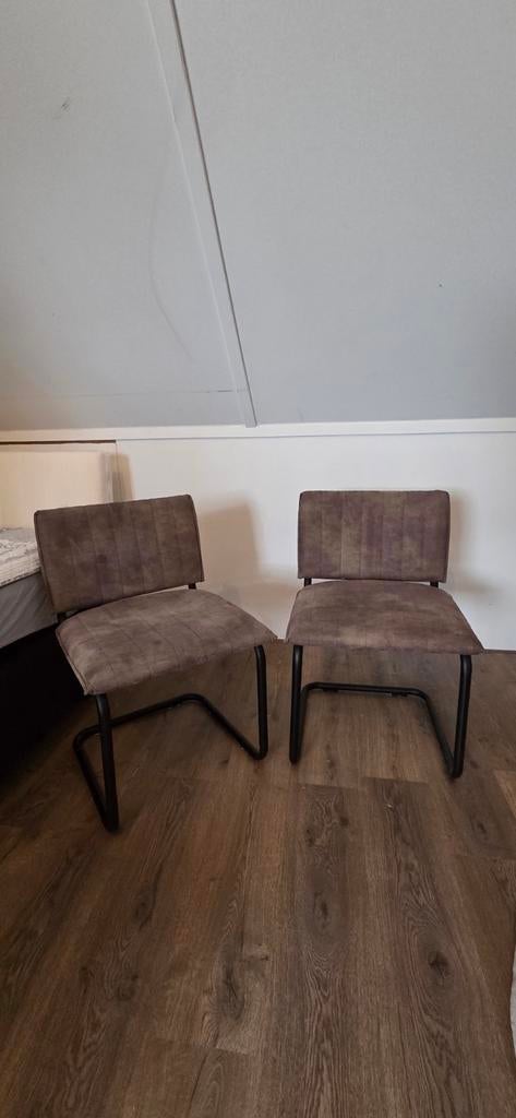 2 industriële stoelen, bruin taupe, Ophalen, Gebruikt, Twee, Hout