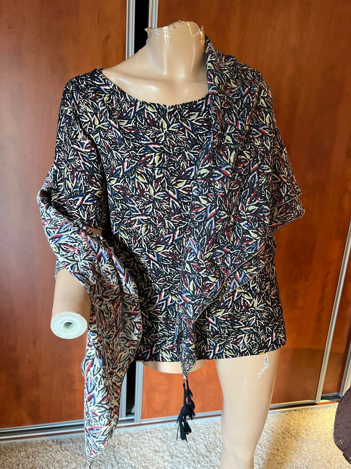 ANNA van  TOOR blouse met pashmina maat m origineel ZGAN, Kleding | Dames, Maat 38/40 (M), G, Anna van Toor, Blauw