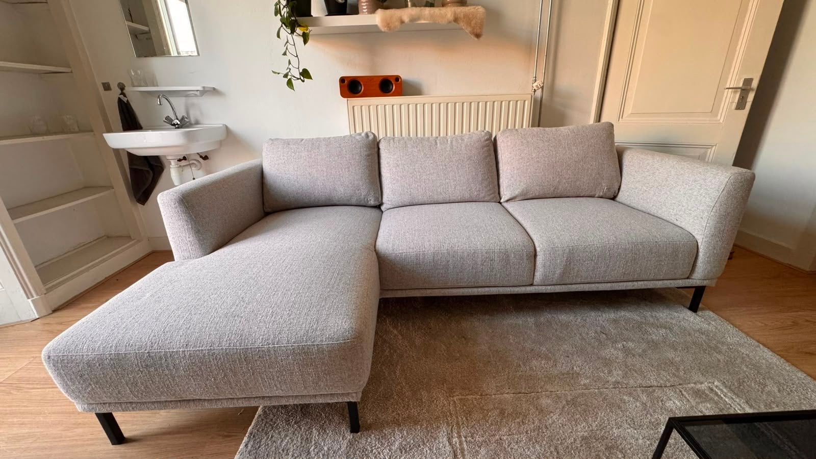 Hoekbank Andelst - Zo goed als nieuw met vlekkengarantie, Huis en Inrichting, Banken | Bankstellen, Ophalen, Lounge, Hoekbank