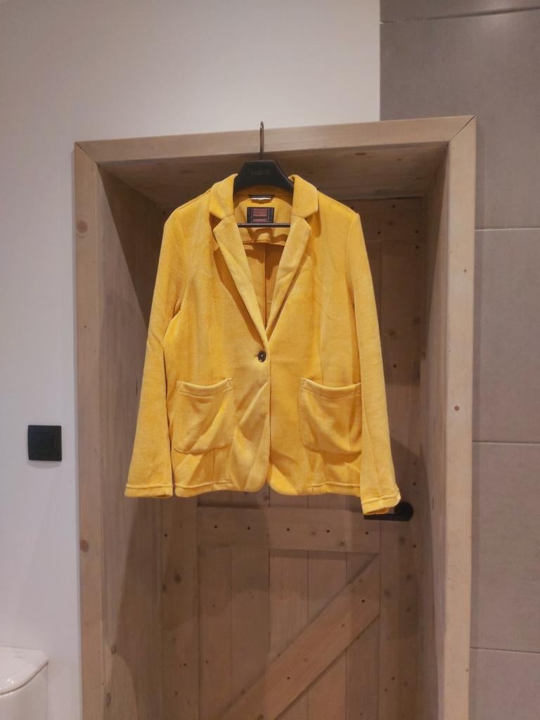 Dunne blazer in ribfuweel merk Street one Maat L nieuw, Ophalen, Nieuw, Maat 38/40 (M), Geel