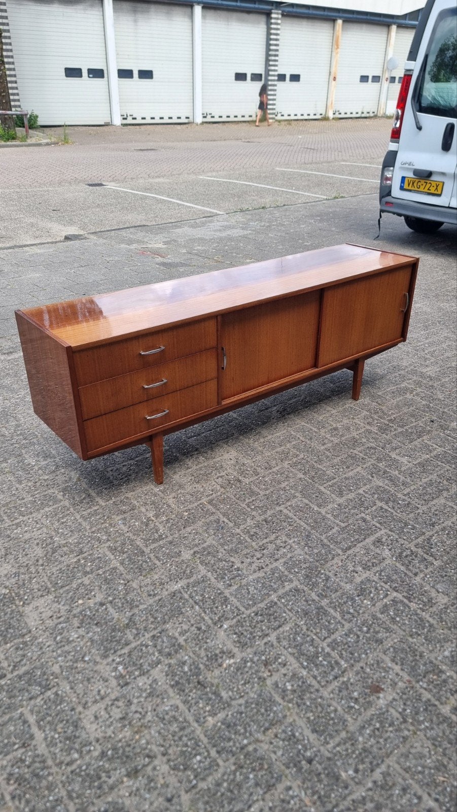 Vintage dressoir met lades jaren 60, Gebruikt, ,, 150 tot 200 cm, Ophalen of Verzenden