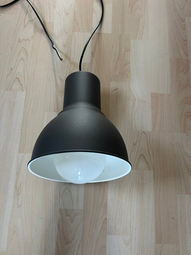 3 hanglampen Hektar Ikea 22cm, Ophalen, Zo goed als nieuw, Metaal