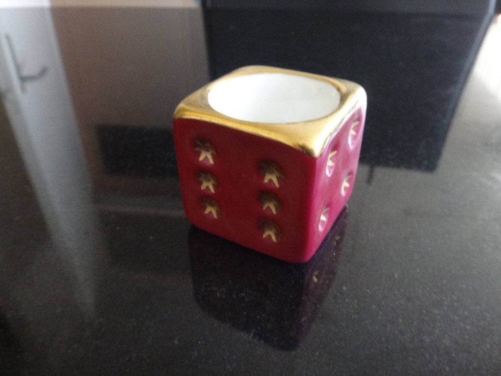 porselein, oud zoutvaatje , 4x4 cm, Limoges, Antiek en Kunst, Ophalen of Verzenden
