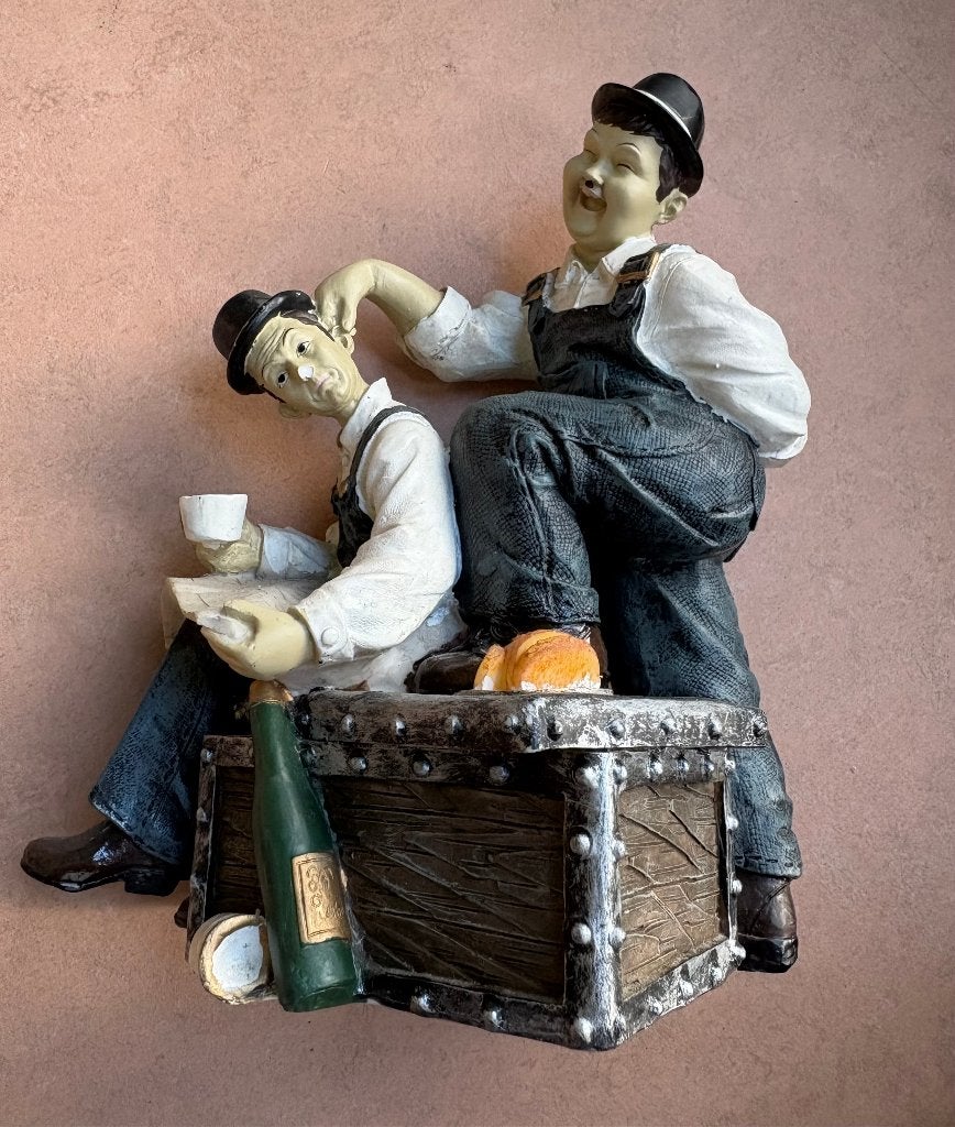 Laurel & Hardy spaarpot, Ophalen of Verzenden, Gebruikt, Steen, Aardewerk of Keramiek, Overige thema's