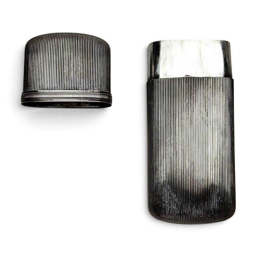 Sigarenkoker met ribdecor [1824], Ophalen of Verzenden, Zilver